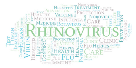 Rhinovirus word cloud, made with text only.