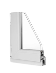 Sample of modern window profile on white background