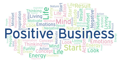 Fototapeta premium Positive Business word cloud, made with text only.