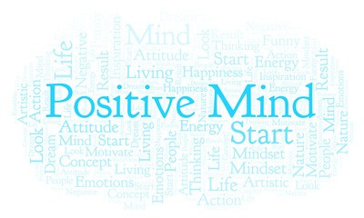 Obraz premium Positive Mind word cloud, made with text only.