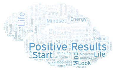 Fototapeta premium Positive Results word cloud, made with text only.