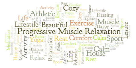 Fototapeta na wymiar Progressive Muscle Relaxation word cloud.
