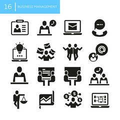business management and office concept icons