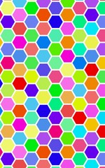 Honeycomb many color, multicolored. Isometric geometry. 3D illustration
