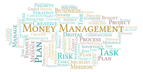 Fototapeta premium Money Management word cloud, made with text only.