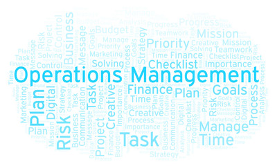 Operations Management word cloud, made with text only.