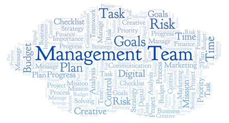 Fototapeta premium Management Team word cloud, made with text only.
