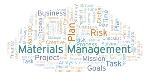 Obraz premium Materials Management word cloud, made with text only.