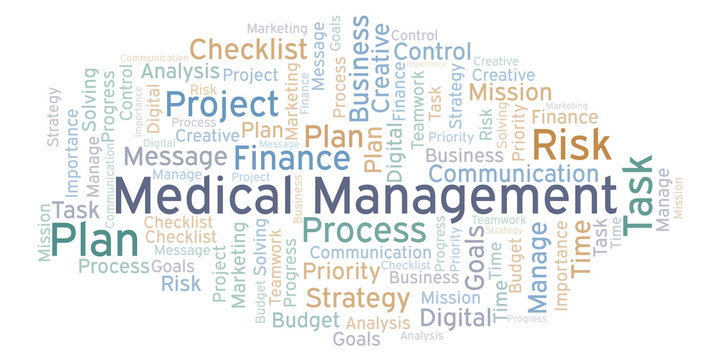 Medical Management word cloud, made with text only.