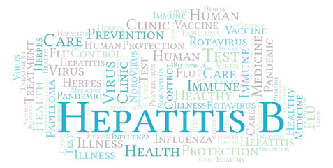 Fototapeta premium Hepatitis B word cloud, made with text only.