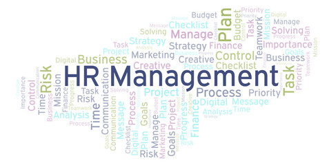 Fototapeta premium HR Management word cloud, made with text only.