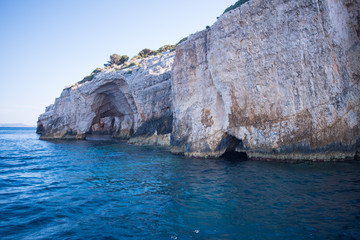 Blue caves in greece