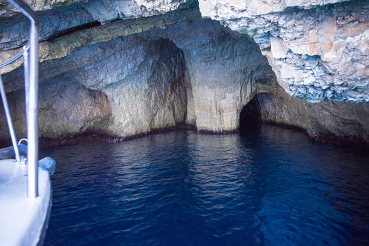Blue caves in greece