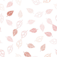 Light Orange vector seamless abstract design with leaves.