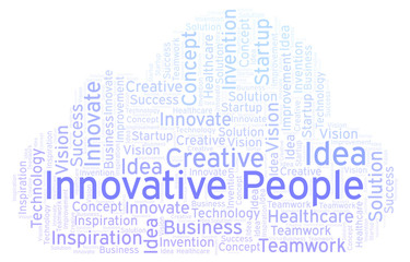 Obraz premium Innovative People word cloud, made with text only.