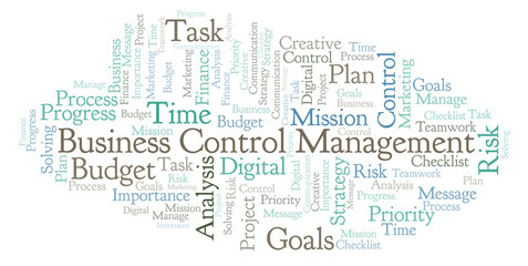 Obraz na płótnie Canvas Business Control Management word cloud, made with text only.