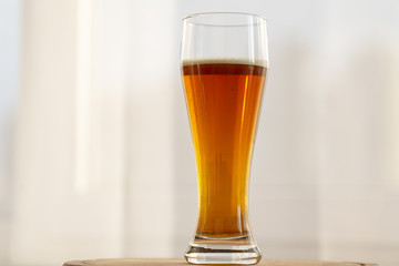 Beer. Cold Craft light Beer in a glass.