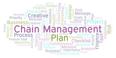 Obraz premium Chain Management word cloud, made with text only.