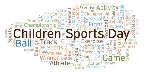 Children Sports Day word cloud.