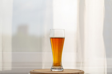 Beer. Cold Craft light Beer in a glass.