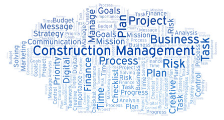 Fototapeta premium Construction Management word cloud, made with text only.