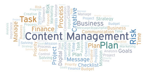 Content Management word cloud, made with text only.
