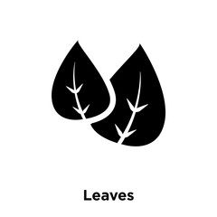 leaves icon vector isolated on white background, logo concept of leaves sign on transparent background, black filled symbol icon