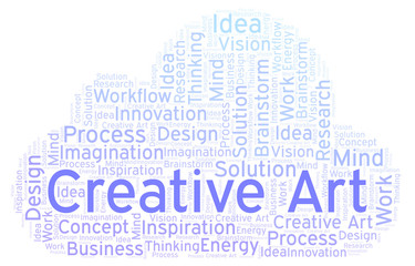 Obraz premium Creative Art word cloud, made with text only.