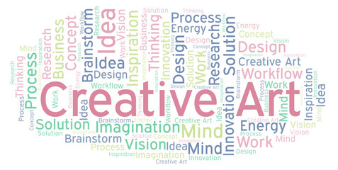 Fototapeta premium Creative Art word cloud, made with text only.