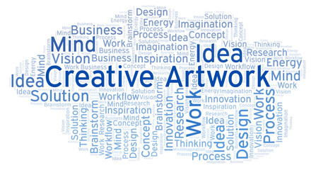 Fototapeta premium Creative Artwork word cloud, made with text only.
