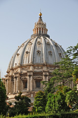 Roma,la cupola di San Pietro dai Giardinin Vaticani
