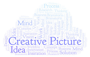 Obraz premium Creative Picture word cloud, made with text only.