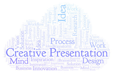 Creative Presentation word cloud, made with text only.