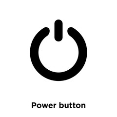 power button icon vector isolated on white background, logo concept of power button sign on transparent background, black filled symbol icon
