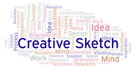 Fototapeta premium Creative Sketch word cloud, made with text only.