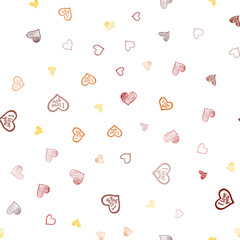 Dark Red, Yellow vector seamless texture with lovely hearts.