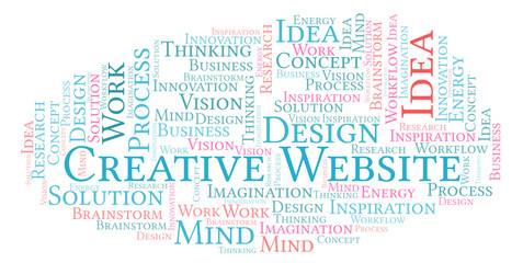 Obraz premium Creative Website word cloud, made with text only.