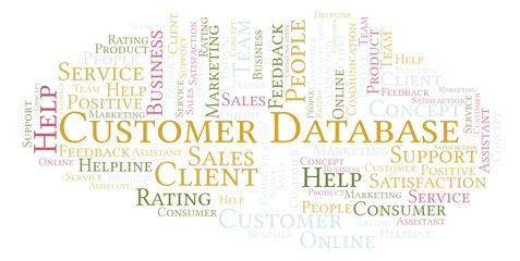 Customer Database word cloud.