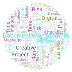 Document Management word cloud, made with text only.