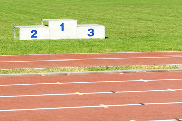 Athletic podium on stadium