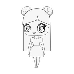 Fototapeta premium anime woman icon