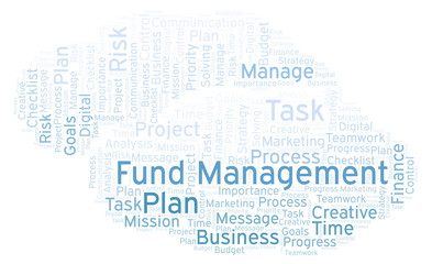 Fototapeta na wymiar Fund Management word cloud, made with text only.