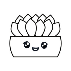 kawaii cactus in a pot