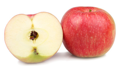 Red apples isolated on white background