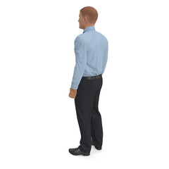 Office Worker Standing Pose 3D Illustration On White Background