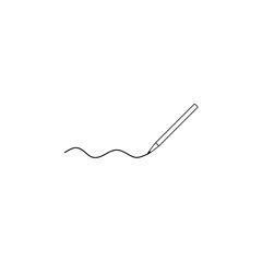 Pencil icon. line icon on the white background. Black and white thin line style