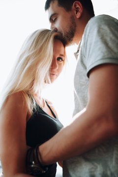 Gentle photos of a couple in love.Portrait photo of lovers