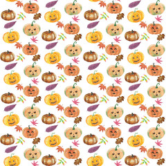 Halloween pattern with pumpkins