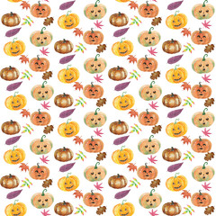 Halloween pattern with pumpkins