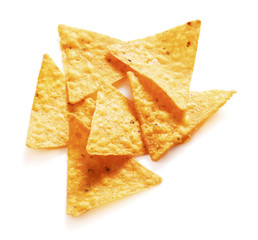 tortilla chips isolated on white background